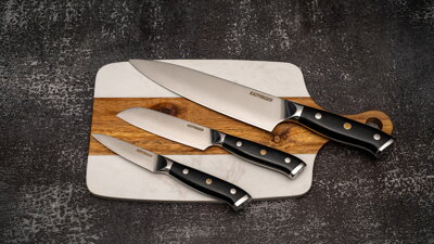 KATFINGER | White Marble | sada damaškových nožů 3ks + prkno | KFs117