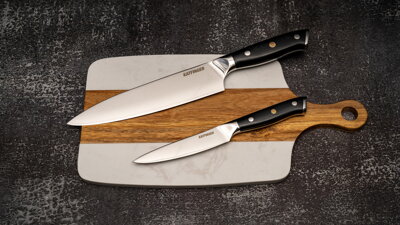 KATFINGER | White Marble | sada damaškových nožů 2ks + prkno | KFs119