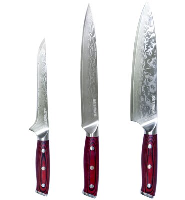 KATFINGER | Maso Red | sada damaškových nožů 3ks | KFs014