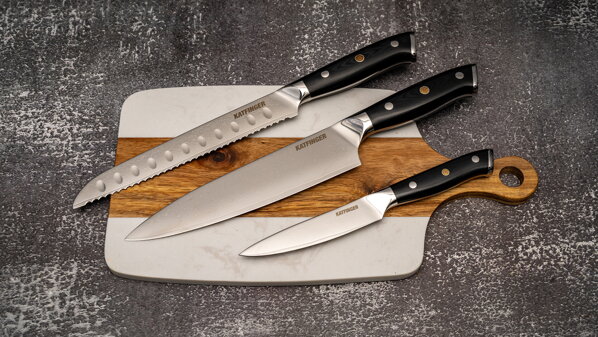 KATFINGER | White Marble | sada damaškových nožů 3ks + prkno | KFs115