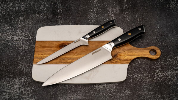 KATFINGER | White Marble | sada damaškových nožů 2ks + prkno | KFs118