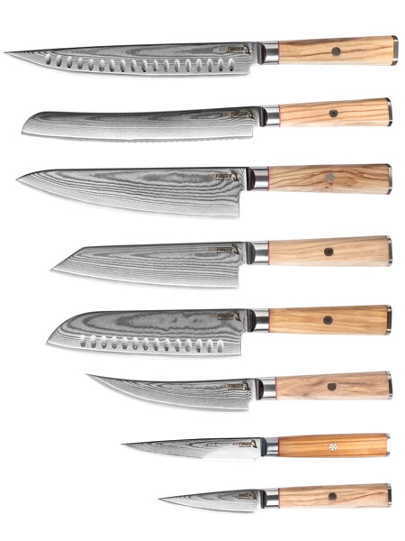 KATFINGER | Profi Olive S | sada damaškových nožů 8ks | KFs401