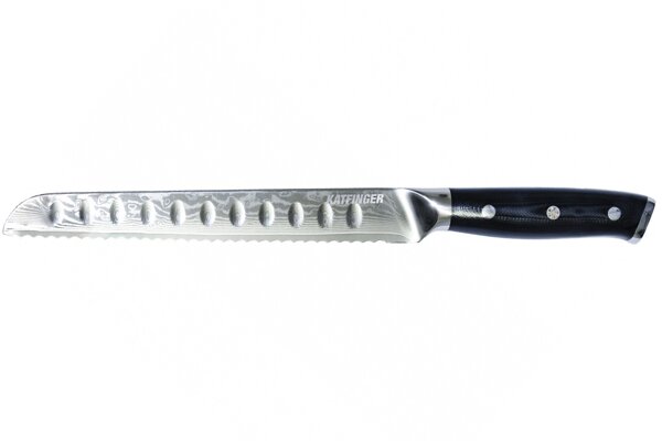 KATFINGER | Damaškový nůž na pečivo 8&quot; (20cm) | černý | KF104