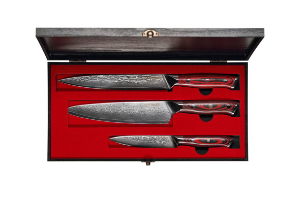 KATFINGER | Box Red Chef | sada damaškových nožů 3ks